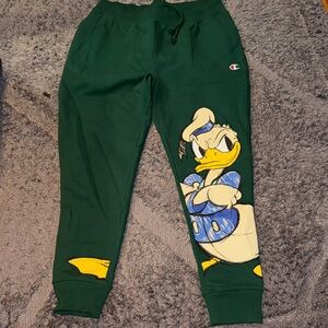 Champion brand Daffy Duck painted joggers